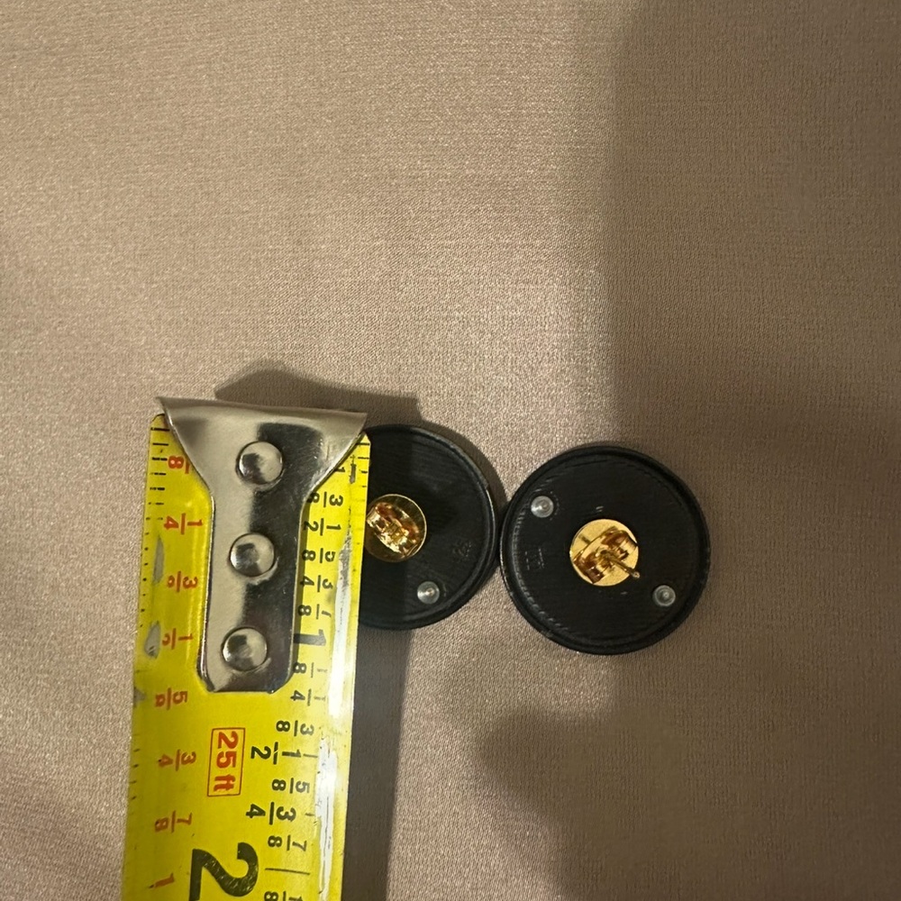 Luxury Gold and Black Repurposed upcycled 
Vintage Button Earrings classic - Picture 3 of 6
